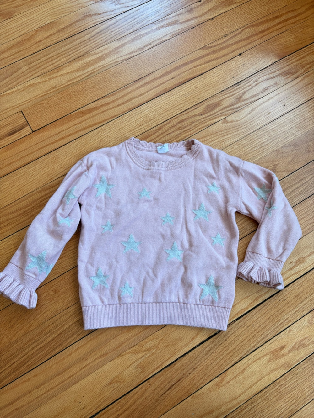 GAP Baby Girls Pink Star Knit Sweater with Stars 3T